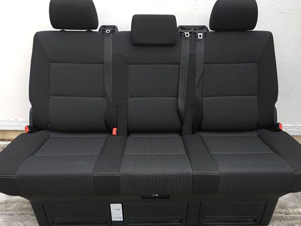 VW Campervan front seats re-covered in Kutamo fabric