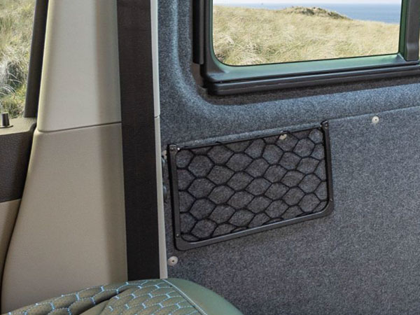 Storage net situated on door of VW Transporter